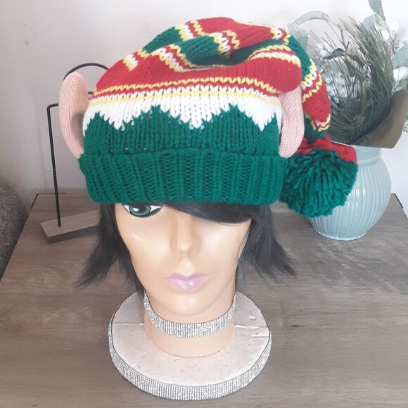 Christmas Elf Knitted Beanie Hat - Funny Beanie For Xmas, Parties & New Years - Picture 10 of 10